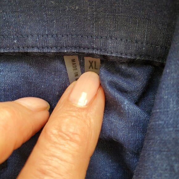 Bugatchi Blue and Black Checkered Casual Button Down Shirt - Picture 6 of 14